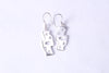Sterling silver Gye Nyame Adinkra symbol drop earrings on a white background