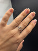 Sterling silver opal moon and stars ring shown on hand for scale
