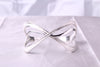 Front view of Wave silver cuff bracelet showing intricate fluid design and high precision 3D printed details