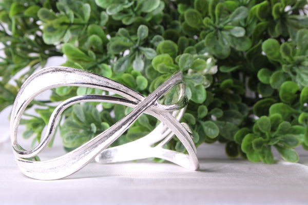  Wave handmade sterling silver cuff bracelet with mirror polish finish from Sacred Bloom Collection by Lakseena Jewelry